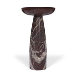 Bellancia Red Rosso Levanto Marble Pedastal Side Table - Ornate Home