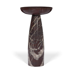 Bellancia Red Rosso Levanto Marble Pedastal Side Table