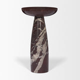 Bellancia Red Rosso Levanto Marble Pedastal Side Table - Ornate Home