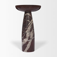 Bellancia Red Rosso Levanto Marble Pedastal Side Table