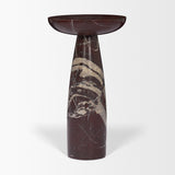 Bellancia Red Rosso Levanto Marble Pedastal Side Table - Ornate Home