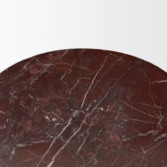 Bellancia Red Rosso Levanto Marble Pedastal Side Table