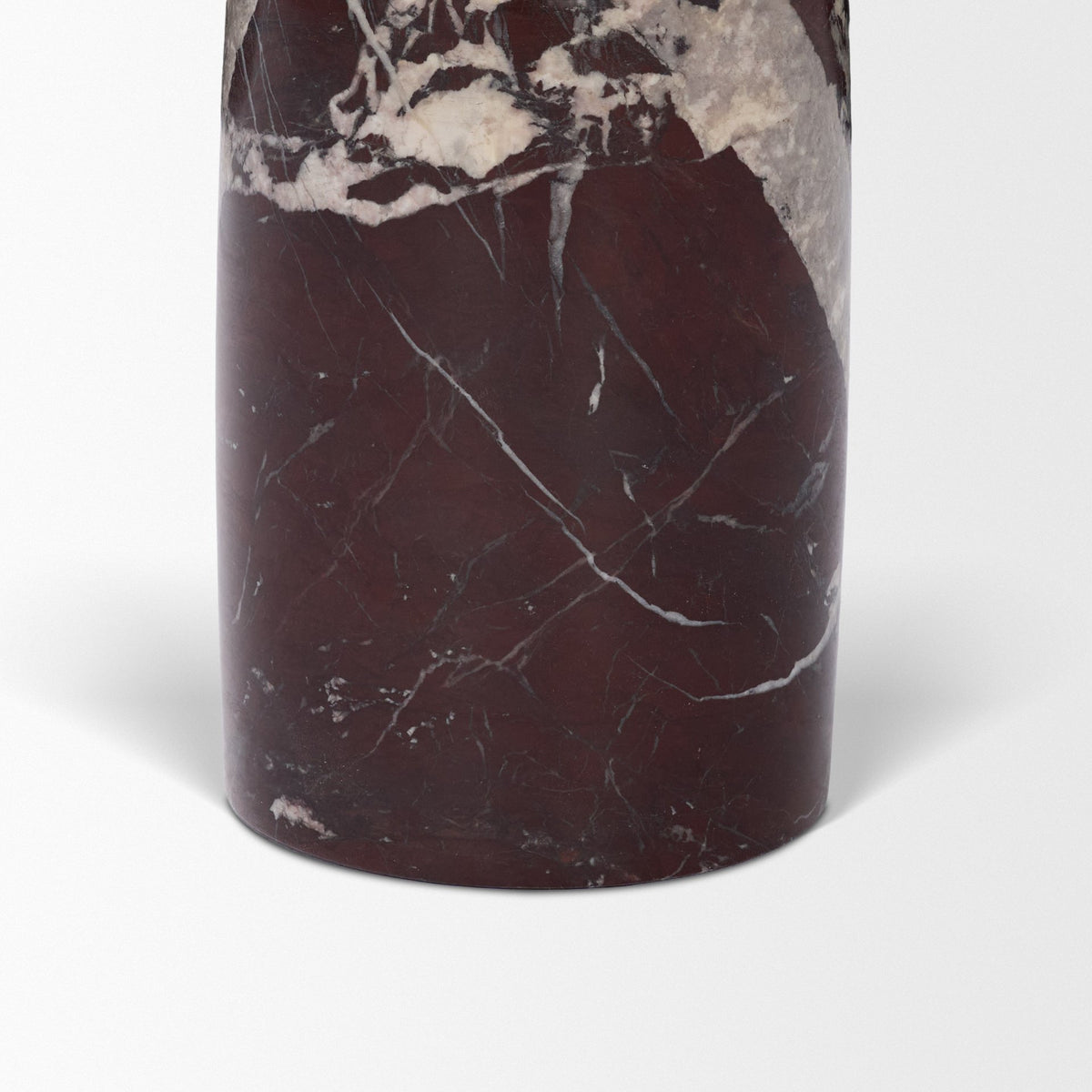 Bellancia Red Rosso Levanto Marble Pedastal Side Table - Ornate Home