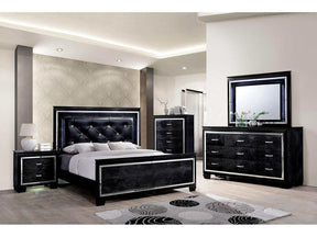 Bellanova Black 5pc Queen Bedroom Set w/ 2 Nightstands - Ornate Home
