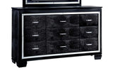 Bellanova Black 5pc Queen Bedroom Set w/ 2 Nightstands - Ornate Home