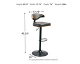 Bellatier Faux Leather Adjustable Height Bar Stools (Online Special Price) - Ornate Home