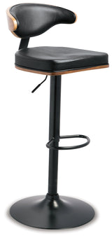 Bellatier Faux Leather Adjustable Height Bar Stools (Online Special Price) - Ornate Home