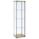 Bellatrix Mango 3-shelf Clear Glass Curio Cabinet - Ornate Home