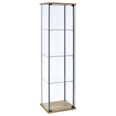 Bellatrix Mango 3-shelf Clear Glass Curio Cabinet - Ornate Home
