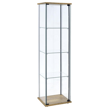 Bellatrix Mango 3-shelf Clear Glass Curio Cabinet - Ornate Home