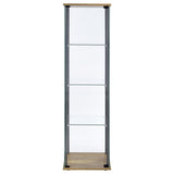 Bellatrix Mango 3-shelf Clear Glass Curio Cabinet - Ornate Home