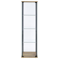Bellatrix Mango 3-shelf Clear Glass Curio Cabinet - Ornate Home