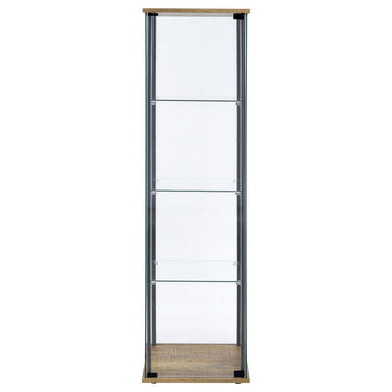 Bellatrix Mango 3-shelf Clear Glass Curio Cabinet - Ornate Home