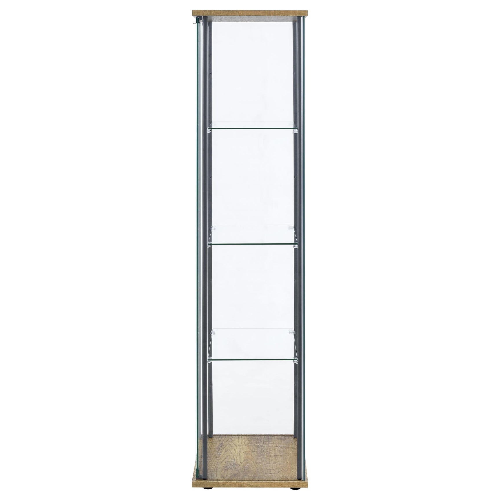 Bellatrix Mango 3-shelf Clear Glass Curio Cabinet - Ornate Home