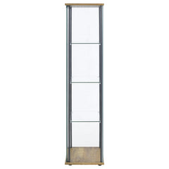 Bellatrix Mango 3-shelf Clear Glass Curio Cabinet - Ornate Home