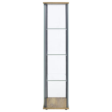 Bellatrix Mango 3-shelf Clear Glass Curio Cabinet - Ornate Home