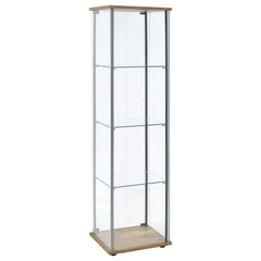 Bellatrix Mango 3-shelf Clear Glass Curio Cabinet - Ornate Home