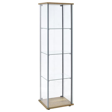 Bellatrix Mango 3-shelf Clear Glass Curio Cabinet - Ornate Home