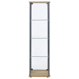 Bellatrix Mango 3-shelf Clear Glass Curio Cabinet - Ornate Home