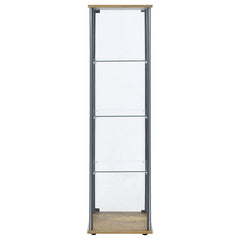 Bellatrix Mango 3-shelf Clear Glass Curio Cabinet - Ornate Home