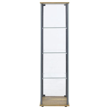 Bellatrix Mango 3-shelf Clear Glass Curio Cabinet - Ornate Home