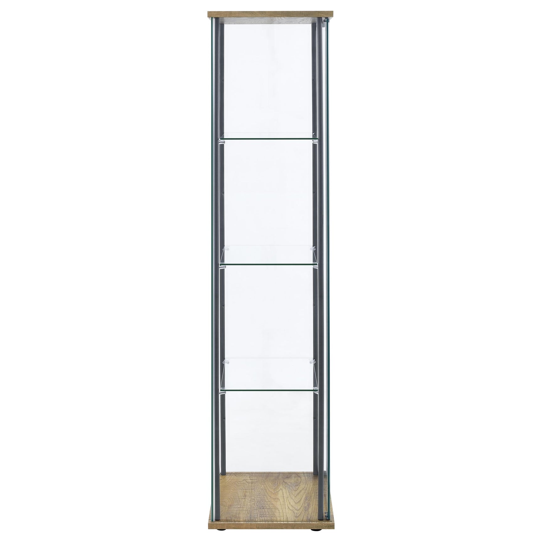 Bellatrix Mango 3-shelf Clear Glass Curio Cabinet - Ornate Home