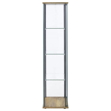 Bellatrix Mango 3-shelf Clear Glass Curio Cabinet - Ornate Home