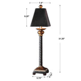 Bellcord Black Buffet Lamp - Ornate Home