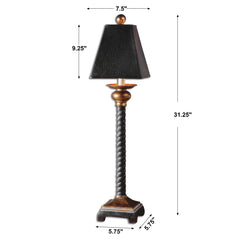 Bellcord Black Buffet Lamp - Ornate Home