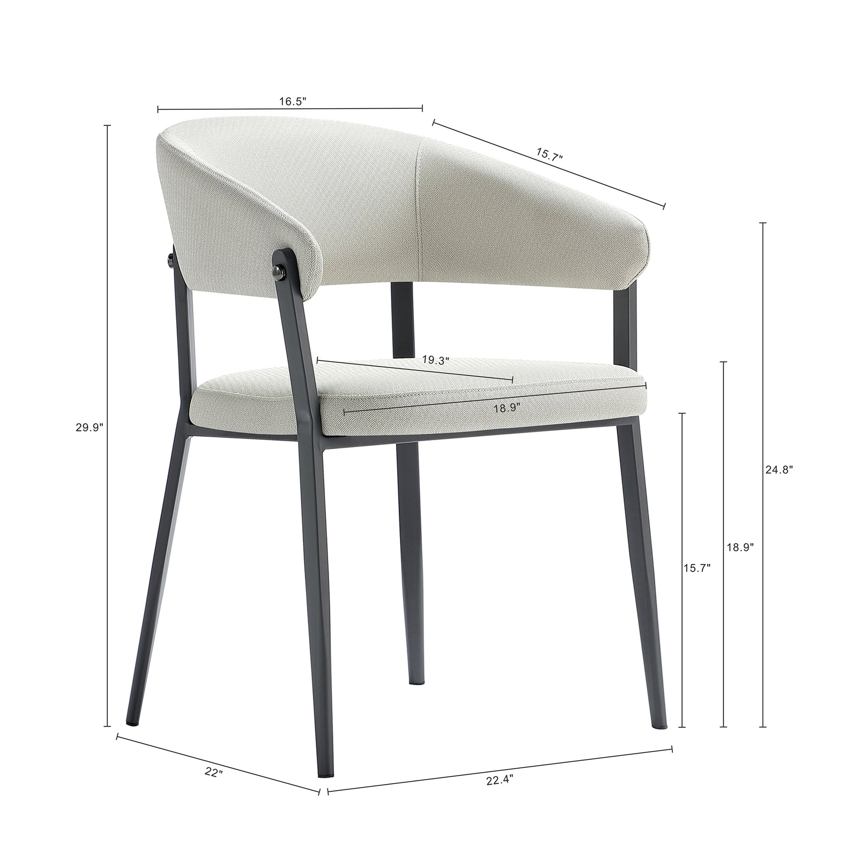 Belle Dining Chair in Oatmeal - Ornate Home