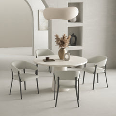 Belle Dining Chair in Oatmeal - Ornate Home