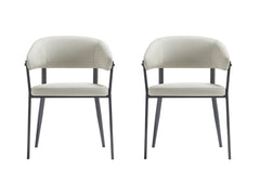 Belle Dining Chair in Oatmeal (set of 2) - Ornate Home