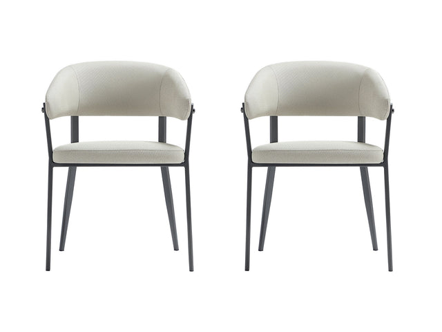 Belle Dining Chair in Oatmeal (set of 2) - Ornate Home