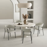 Belle Dining Chair in Oatmeal (set of 2) - Ornate Home