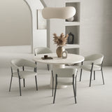 Belle Dining Chair in Oatmeal (set of 4) - Ornate Home