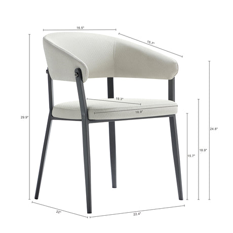 Belle Dining Chair in Oatmeal (set of 4) - Ornate Home