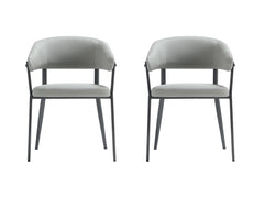 Belle Dining Chair in Stone Grey (set of 2) - Ornate Home