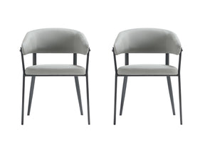 Belle Dining Chair in Stone Grey (set of 2) - Ornate Home