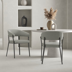 Belle Dining Chair in Stone Grey (set of 2) - Ornate Home