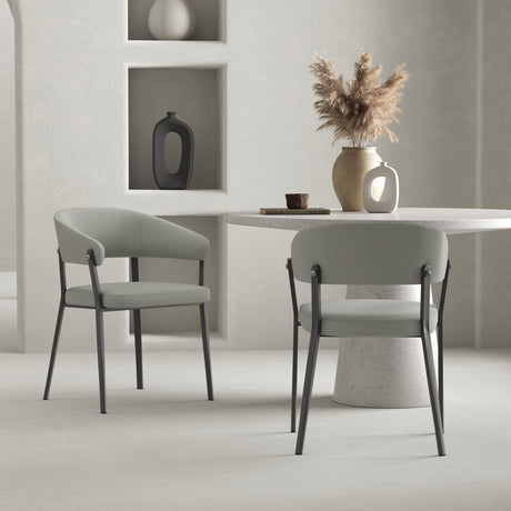 Belle Dining Chair in Stone Grey (set of 2) - Ornate Home