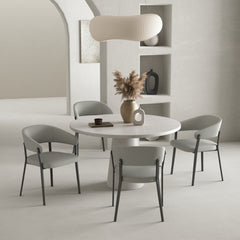 Belle Dining Chair in Stone Grey (set of 2) - Ornate Home
