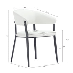 Belle Dining Chair in White - Ornate Home