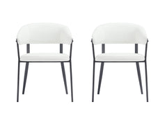 Belle Dining Chair in White (set of 2) - Ornate Home