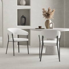 Belle Dining Chair in White (set of 2) - Ornate Home