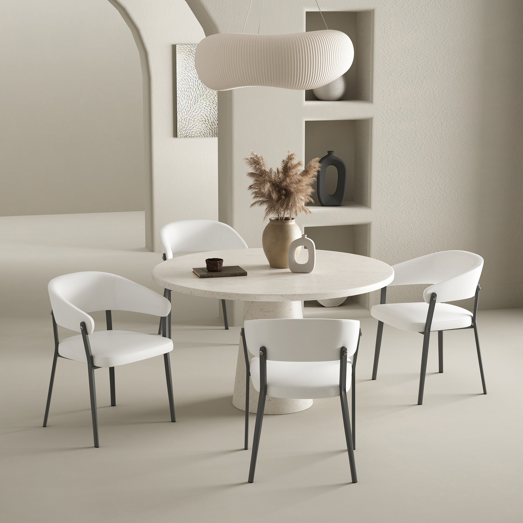 Belle Dining Chair in White (set of 2) - Ornate Home