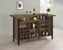 Bellemore Rustic Oak  Rectangular Storage Bar Unit - Ornate Home