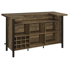 Bellemore Rustic Oak  Rectangular Storage Bar Unit - Ornate Home