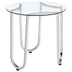 Beller Chrome 2-piece Round Tempered Glass Top Coffee Table Set - Ornate Home