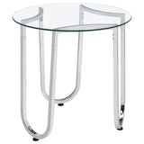 Beller Chrome 3-piece Round Tempered Glass Top Coffee Table Set - Ornate Home