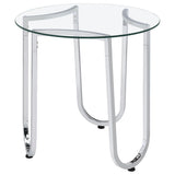Beller Chrome 3-piece Round Tempered Glass Top Coffee Table Set - Ornate Home